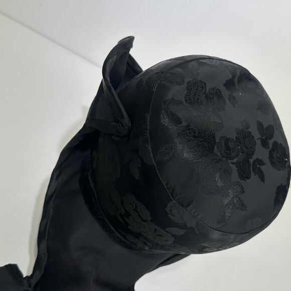 Bert Of LA Cali Vintage Victorian Witch Tear-drop Gothic Bridal Top Hat W/ Train - Picture 13 of 16